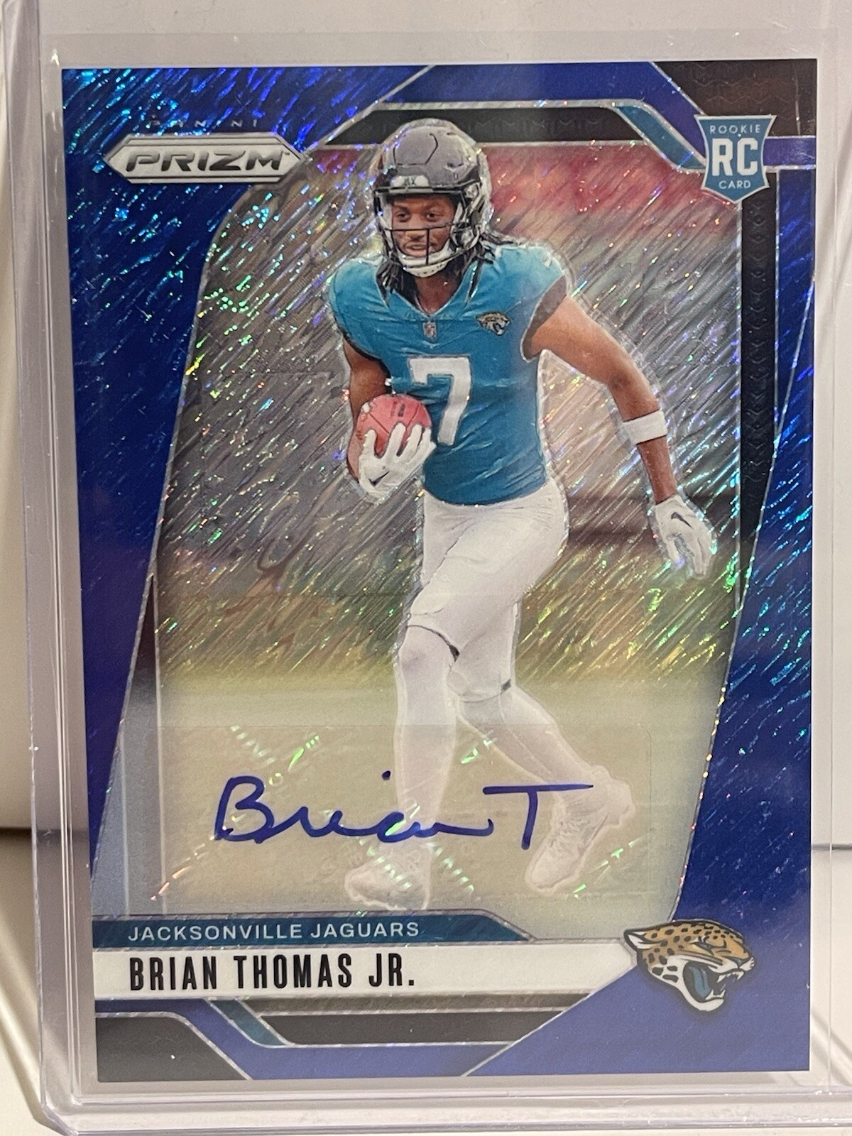 2024 Panini Prizm #314 Brian Thomas Jr. Blue Shimmer Auto RC /25 🔥🔥🔥