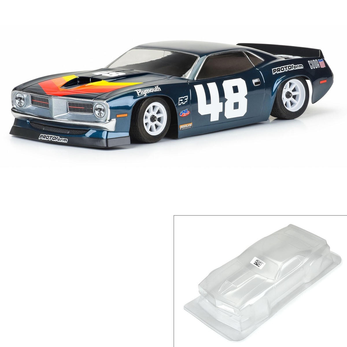 Protoform 1594-00 1/10 1970 Plymouth Barracuda Clear Body: Vintage
