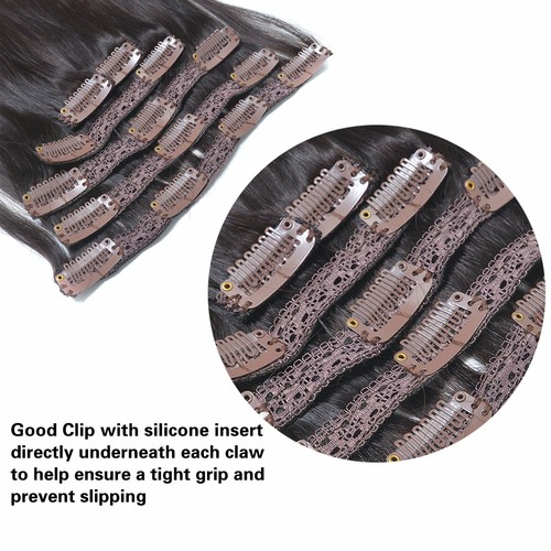 Extension Capelli Clip In Pizzo Capelli Umani Veri 14"-30" Trama Spessore 6 Pezzi 115g - Foto 9 di 26
