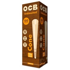 OCB Virgin 1 1/4 Cones Unbleached Pre-Rolled Cones 84mm 100 Count Cone Tower 