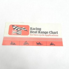 VTG 1970S CHAMPION SPARK PLUGS RACING HEAT RANGE GAP CHART FOR 2 CYCLE ENGINES