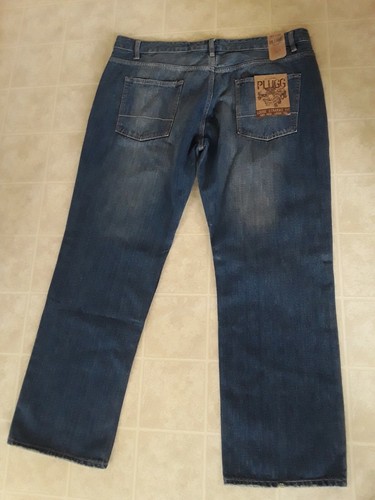 Men’s Plugg Loose Straight Mid Rise Loose Leg Blue Jeans Size 42 X 32 NWT - Picture 3 of 4