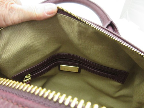 GiGi New York Welby Satchel Pebble Grain Leather New Tags Wine - Picture 14 of 17