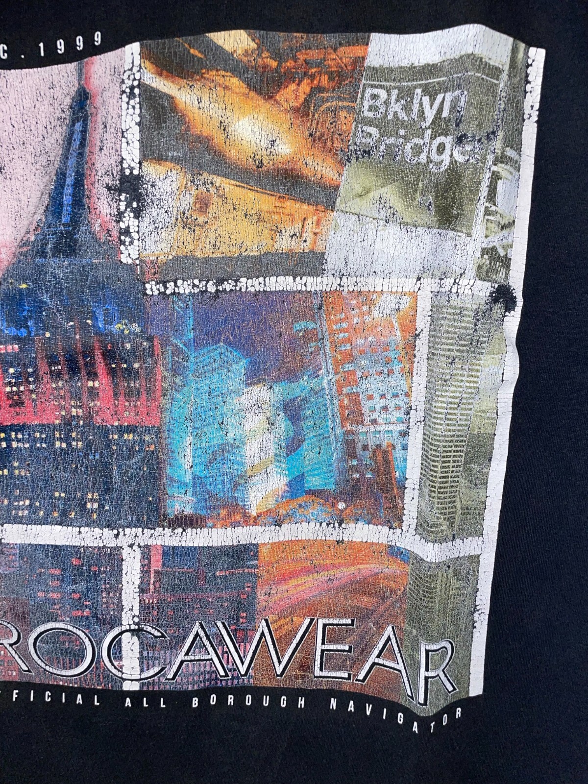 Retro Rocawear Brooklyn Bridge New York Graphic Shirt… Gem