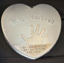 Baby's Handprint Kit Plaster New Sealed in Heart Container