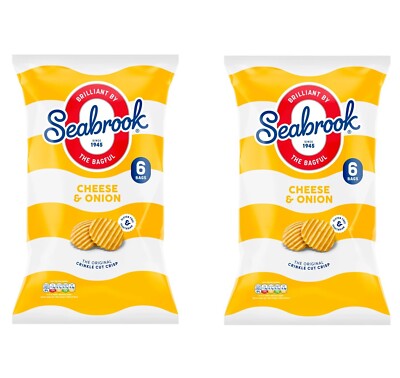 Seabrook Crinkle Multipack Cheese & Onion Flavour Crisps 12 x 25g - NEW STOCK