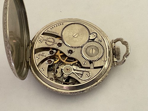 Great fancy gold filled case 12s Illinois Watch Co 17j pocket watch 1927 - Picture 4 of 9