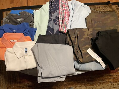 Huge Mens Clothing Lot Size XL Gap Chaps Golf Levi Old Navy
