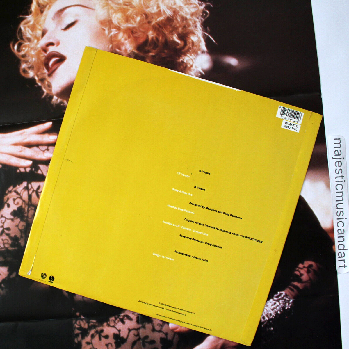 ORIGINAL 1990 MADONNA POSTER VOGUE 12 INCH VINYL VERY RARE | eBay
