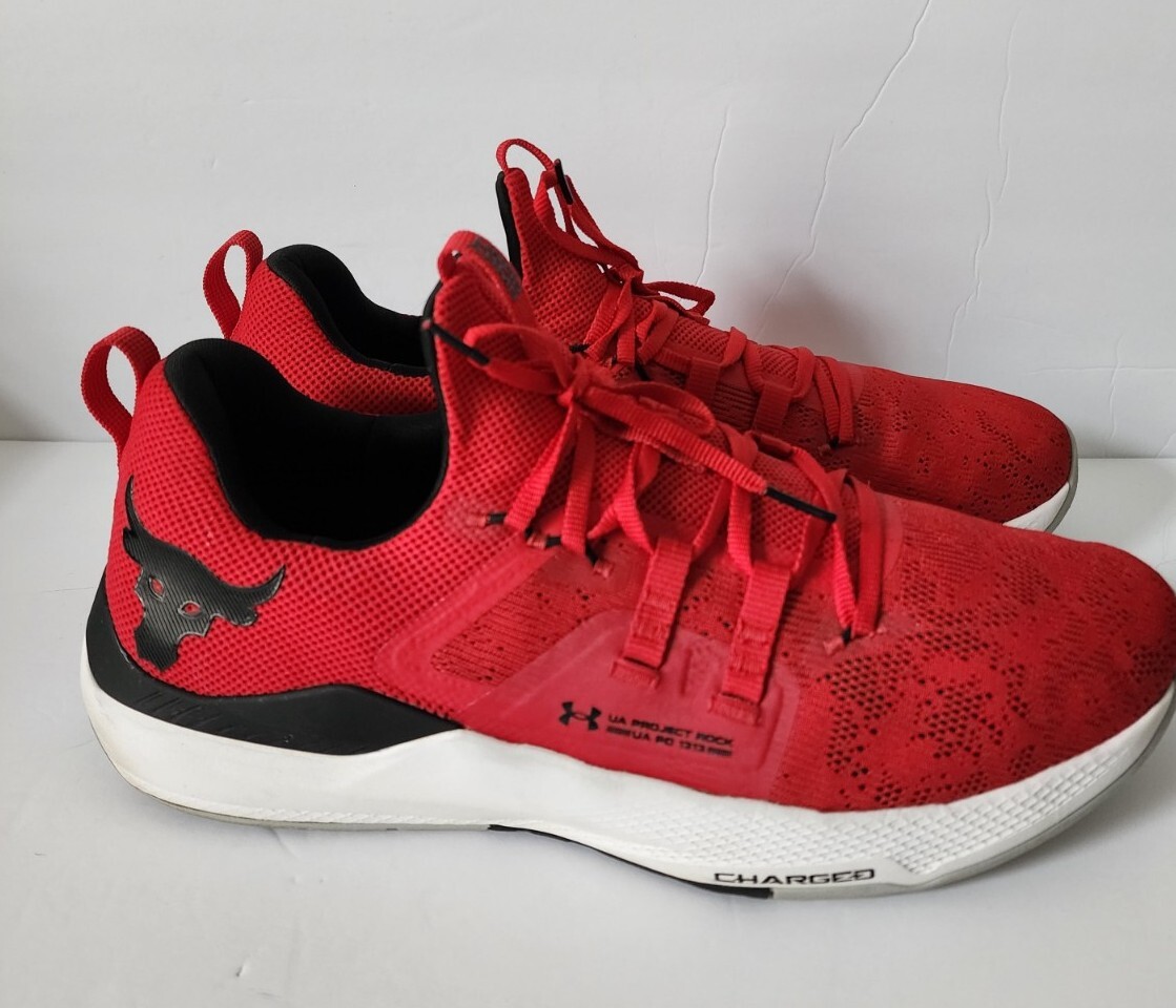 Size 14 Under Armour Project Rock BSR Red White for sale online - Main Image