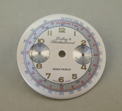 NOS Zifferblatt / Dial  Dubey & Schaldenbrand Landeron 248  silbern