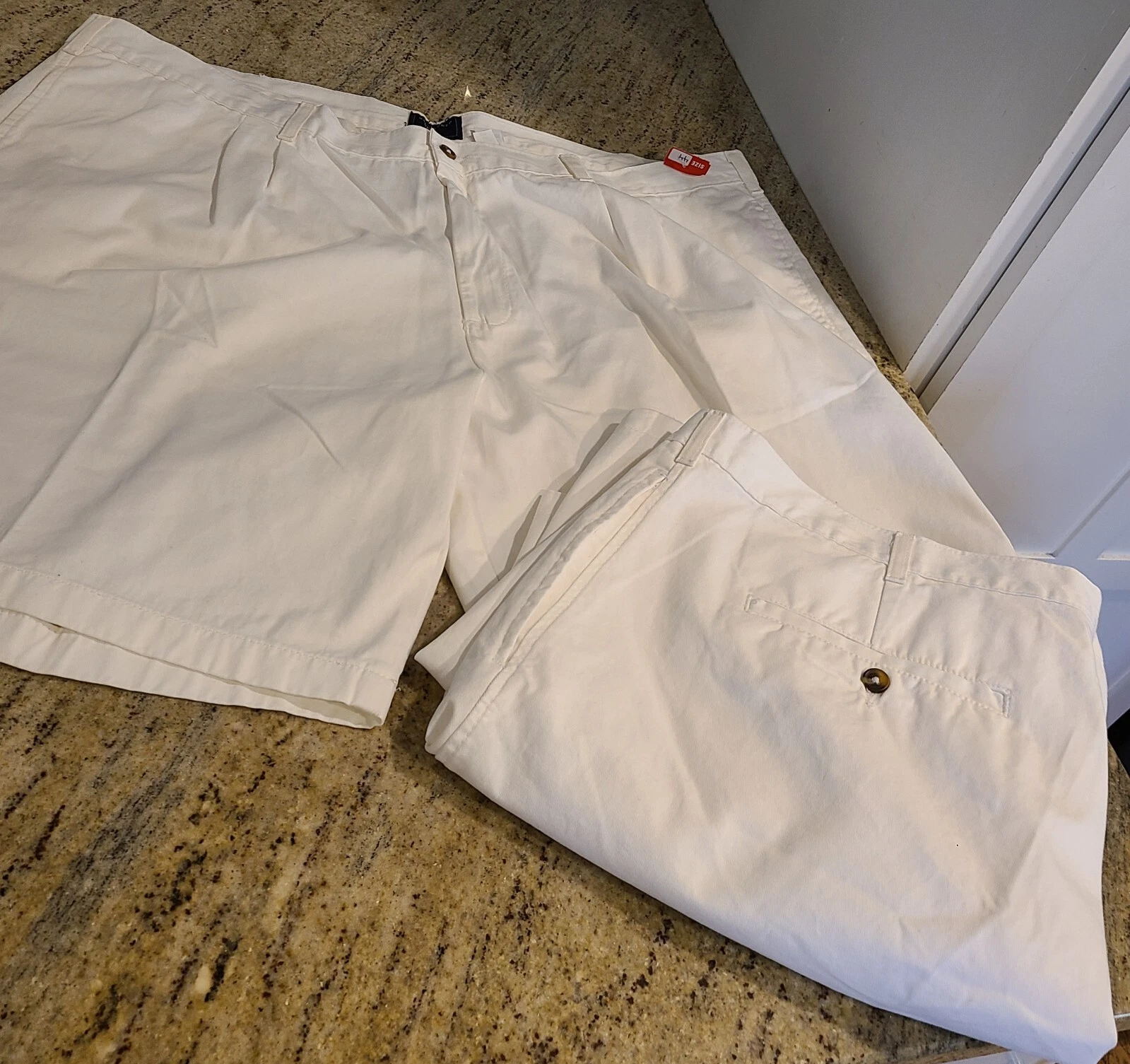 Saddlebred Big Tall Shorts Mens 44" Chino LOT of 2 Pairs White 10" inseam