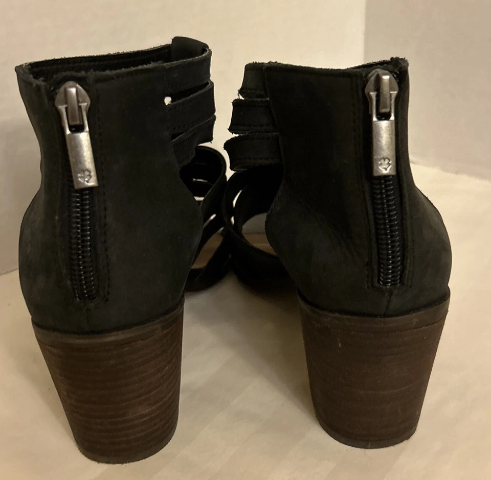 LUCKY BRAND SIZE 6M KYNDRAH STRAPPY BLACK BLOCK HEEL SANDALS - Image 3 of 4
