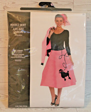Adult Women's 50's Pink Poodle Skirt with Black Sequins Fits Up to Size 12 NEW