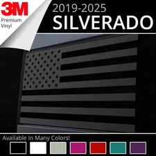 BocaDecals Rear Window American Flag Decal 2019-2025 Chevy Silverado GMC Sierra