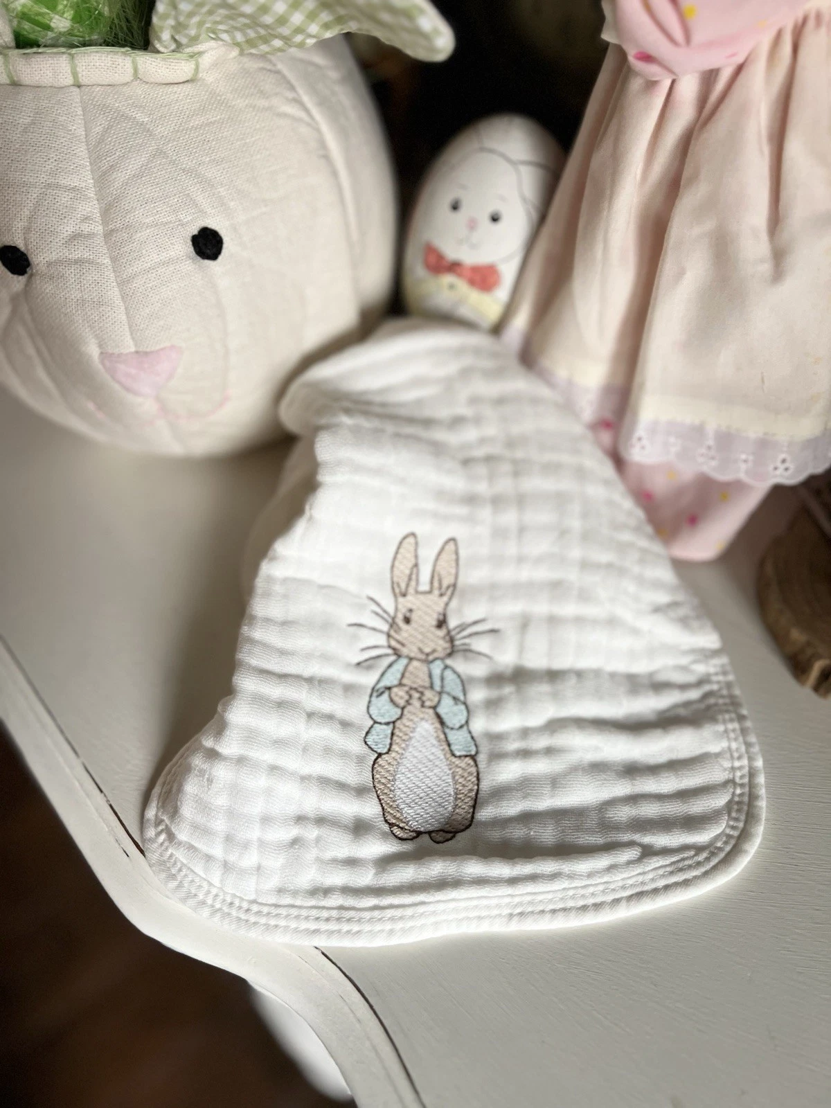 Baby Burp Cloths Cotton Blend Washable Absorbent Monogram Handmade