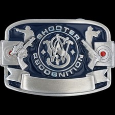 New Smith Wesson SW Shooter Award Trophy NOS Vtg Belt Buckle Target Shooting