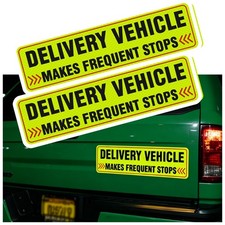 2 Pcs Reflective Delivery Driver Magnet Makes Frequent Stops Delivery Signs