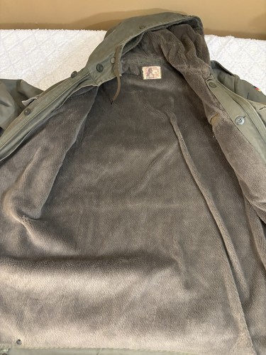 Parka invernale militare tedesco 82 vintage cappuccio zip/bottone fodera rimovibile taglia L - Foto 9 di 16