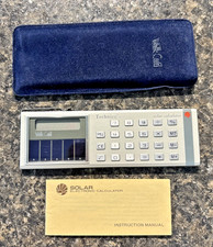 Vintage Walk Card Technico E1 SOLAR CALCULATOR with Sleeve, Manual, Pocket Clip