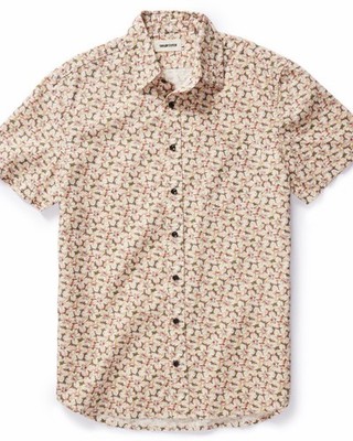Taylor Stitch Men's Shirt The Short Sleeve California Casual Coastal Flora L 44