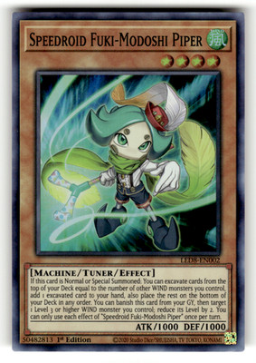 Speedroid Fuki-Modoshi Piper LED8-EN002 1st Edition Super Rare Legendary Duelist