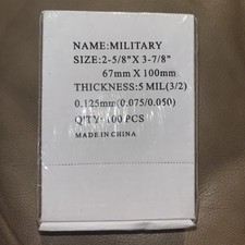 Military Laminating Pouches 2-5/8" x 3-78" 5MIL Thickness 67mmx100mm 100 PACK
