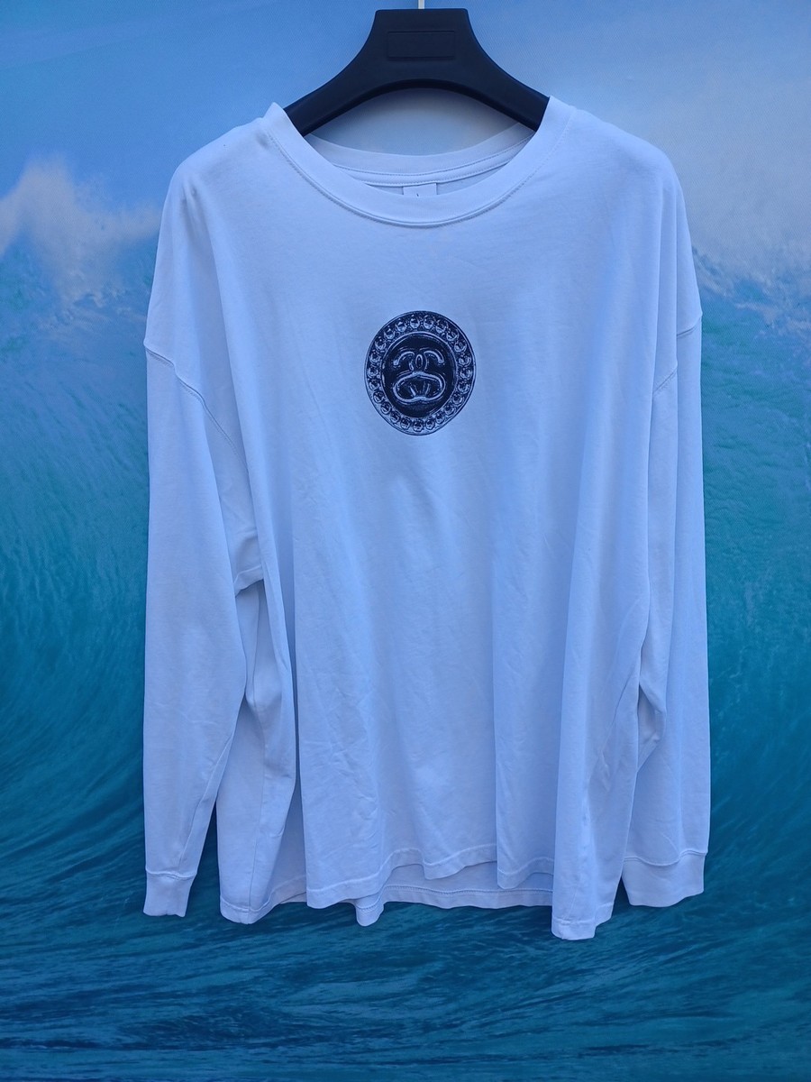 Stussy Mens White Long Sleeve Nike Collab SS TeeShirt XXL Stussy Mens White Long Sleeve Nike Collab SS TeeShirt XXL