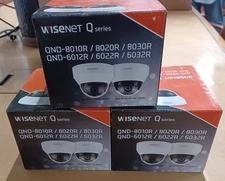 LOT OF 3 NEW HANWHA WISENET QND-6022R1 2MP NETWORK IR DOME CAMERAS