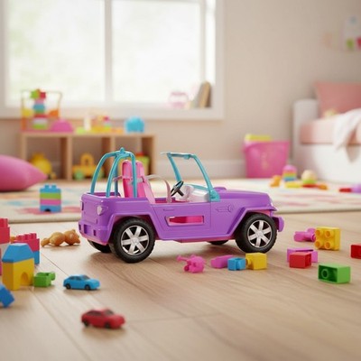 Adventure-Ready Off-Road Barbie Vehicle in Purple with Pink Seats, Perfect Gift!