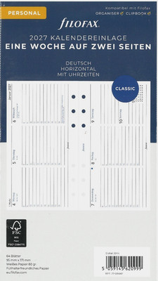 Filofax Kalendereinlage Personal /1 Woche /2 Seiten deutsch 2027 Art. 27-68447
