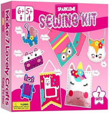Sewing Craft Kit for Girls: DIY Felt Sewing Kit for Kids Ages 5-10, 7 Fun Projec