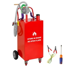 30 Gallon Fuel Diesel Oil Transfer Tank Gas Caddy with Bidirectional Siphon Pump