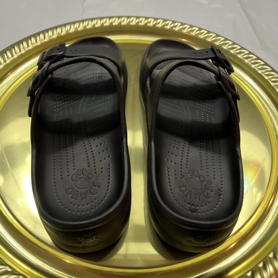Dawgs SANDALIAS NEGRAS Correas Hebilla Ajustables Sin Cordones Cómodas Talla 8 Para Mujer’s Foto 3 de 4
