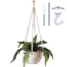 43 Inches Macrame Plant Hanger Large for 12 inch Pot Extra Long No Tassel Cot...