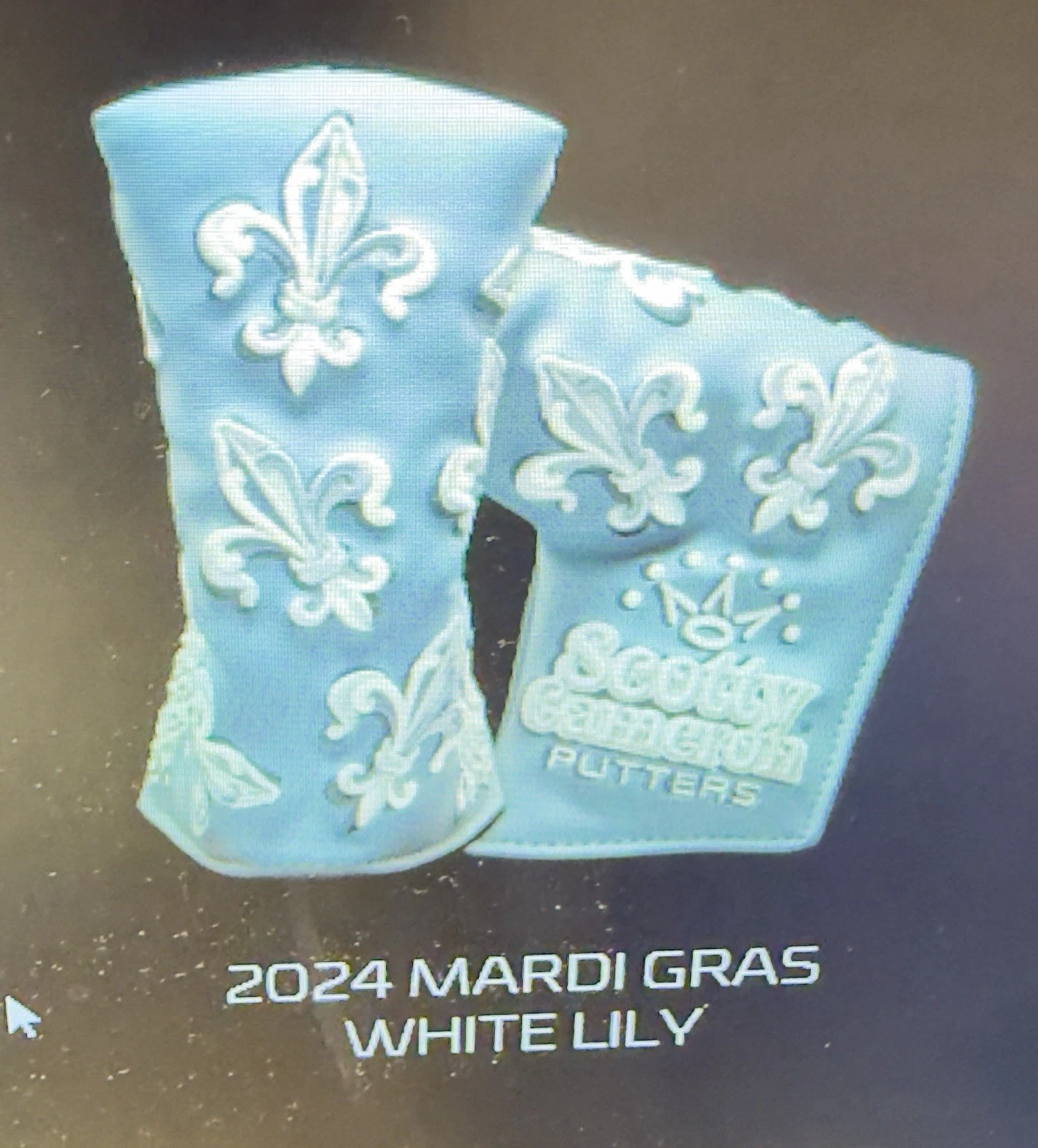 NEW SCOTTY CAMERON 2024 WHITE LILY MARDI GRAS PUTTER HEADCOVER
