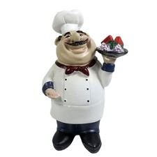 KiaoTime Italian Chef Kitchen Decor - Welcome Chef Statue and Collectible Fig...