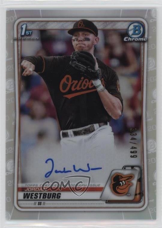 2020 Bowman Draft Chrome Picks Refractor /499 Jordan Westburg #CDA-JWE Auto sc2