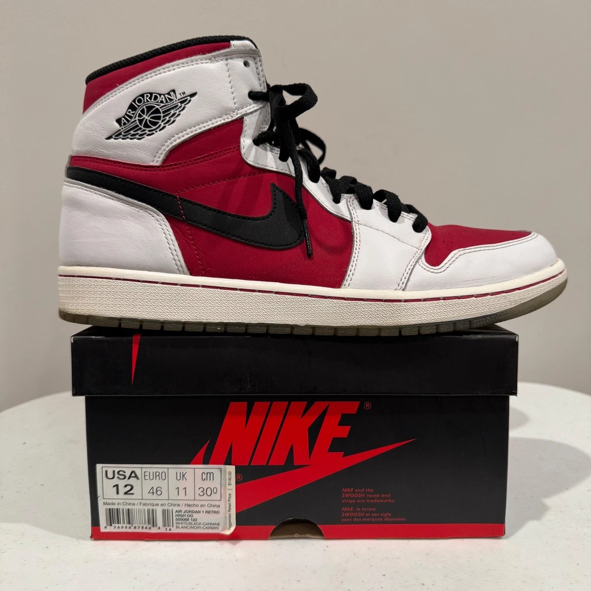 Nike Air Jordan 1 Retro High OG Black Toe 2019 Size 10 555088-061 New With Box AIR JORDAN 1 RETRO HIGH OG  main image 2