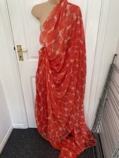 Red sari and petticoat.