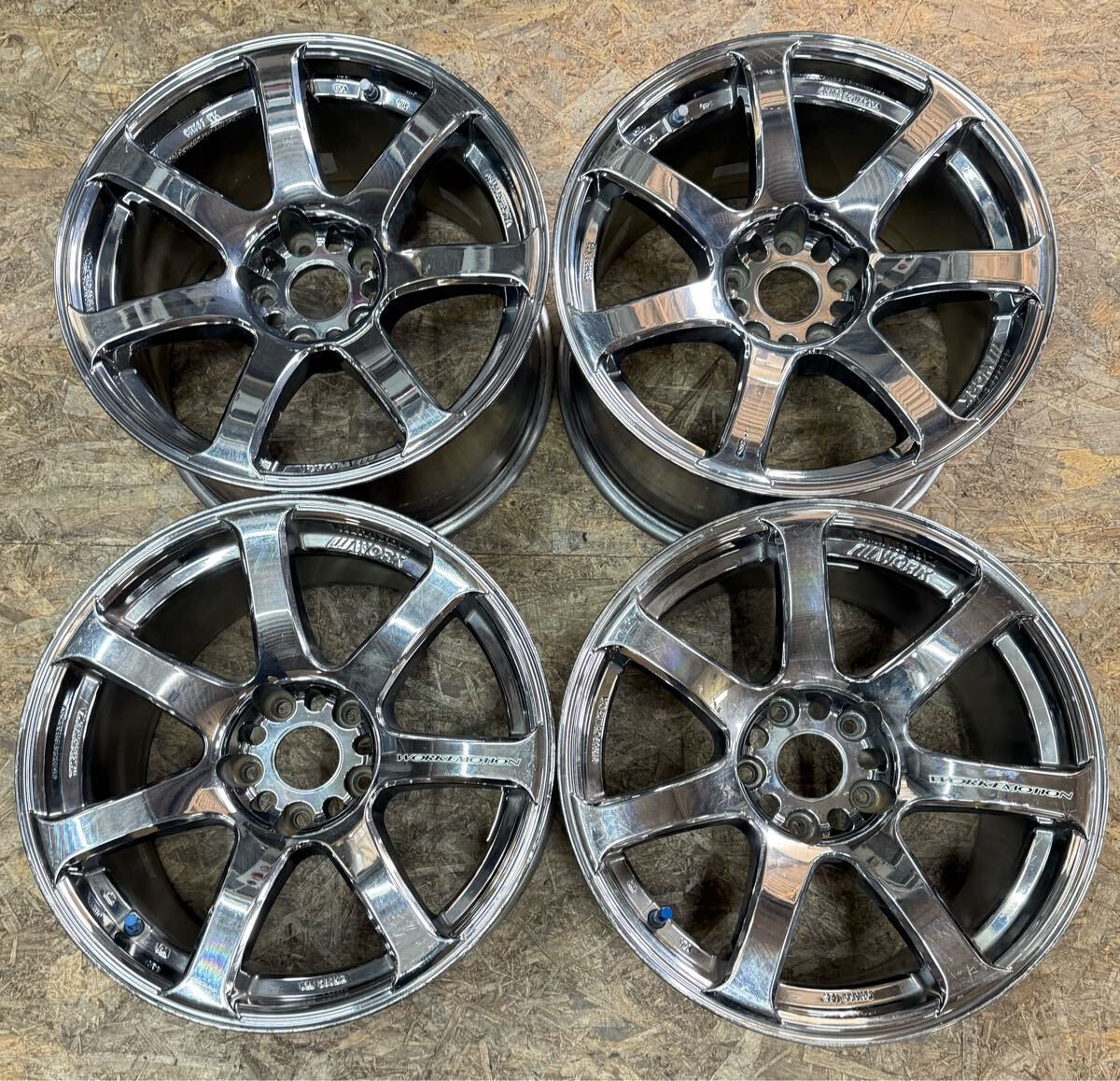 WORK EMOTION XT7 17inc 9J +17 ２本 JDM WORK Emotion XT7 17 inch 9J28 PCD 114.3 hole 5H plated