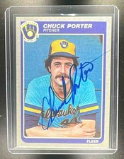 1985 Fleer Chuck Porter with In Person Auto