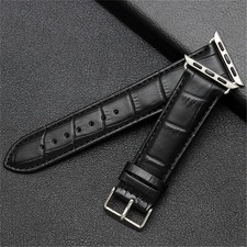 Crocodile Pattern Leather Band for Apple Watch 9 8 7 6 5 SE Strap 40/41/45/49mm