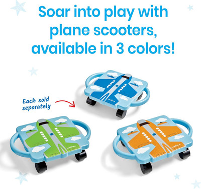 Orange Plane Glider Scooter Board Floor Scooter Board Gross Motor Toys Kids Play