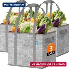 Fab totes Reusable Grocery Bags, Large Foldable Shopping Tote Bags with Reinforc