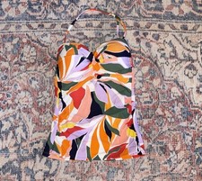 Anne Cole Printed Twist Front Bandeau Tankini Top SZ M NWOT