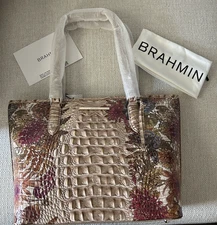 Brahmin Medium Asher Tote NWT~ Chrysanthemum Ombré ~A Floral To Fall For 🤎🌲