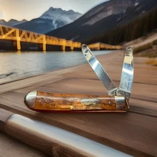 Vintage Case XX 1 Dot Stockman 06247 Pen 2 blade pocket knife, Damaged