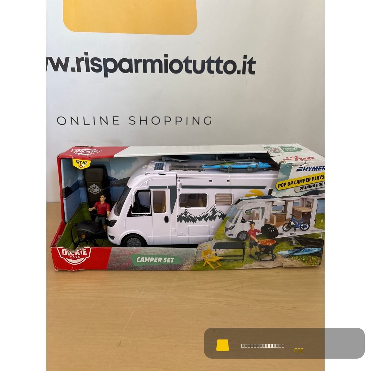 Dickie Toys - Playlife Camper Set, Hymer B-Class Motorhome, con pannello, porta