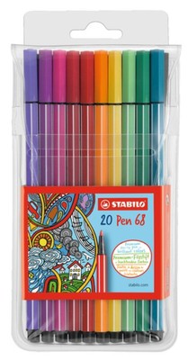 20 STABILO Fasermaler Pen 68, 20er Kunststoffetui